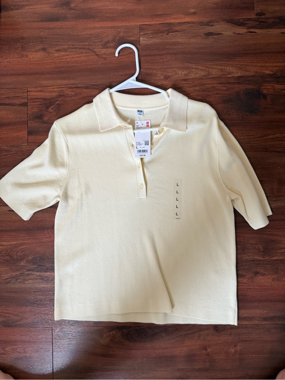 Uniqlo Cream Polo Knit Top - Picture 1 of 1